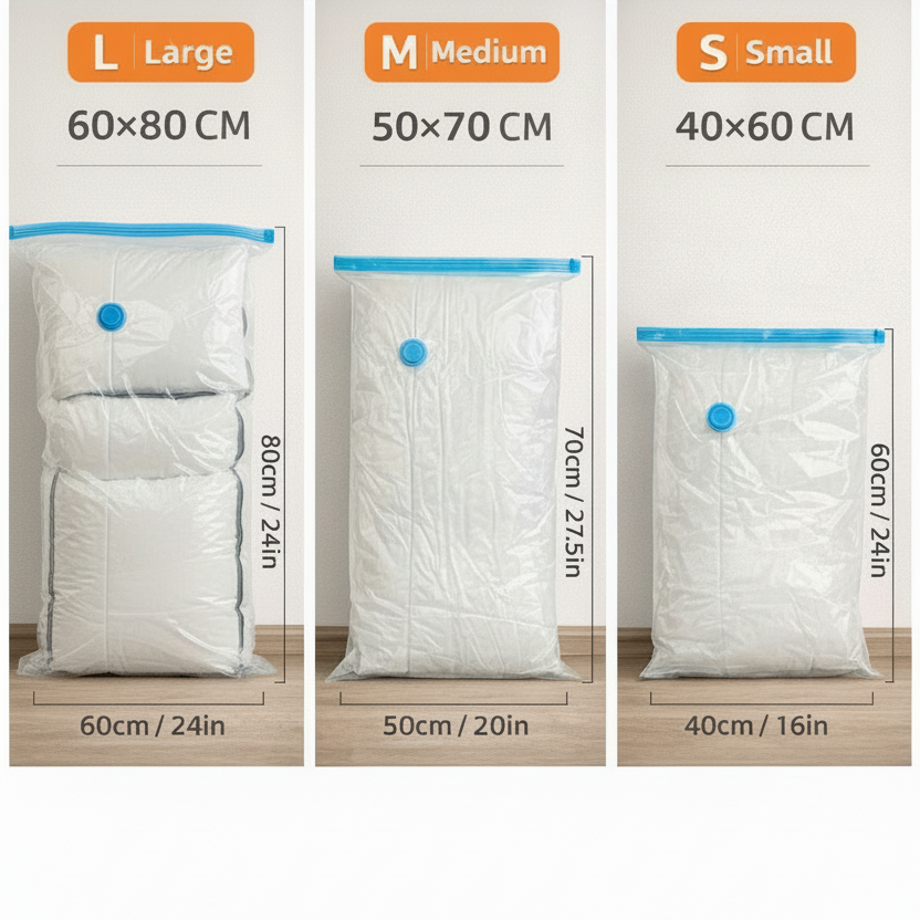 Vacuümcompressie-opbergzakken — Set van 3, 7, 9 of 11 stuks