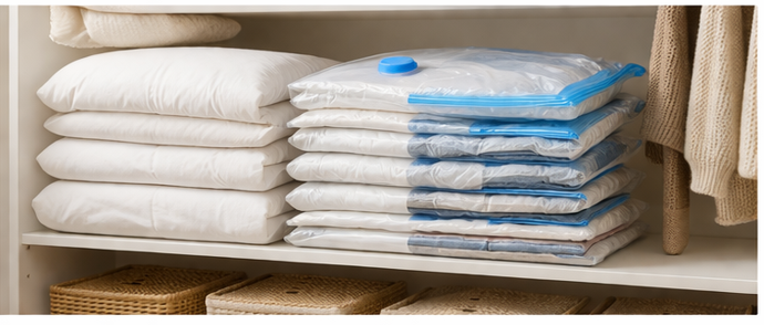 Vacuümzakken met Draagbare Handpomp — Complete Set van 8 of 11 stuks